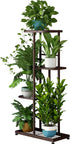 LINZINAR Plant Stand Metal 4 Tier 5 Potted Multiple Flower Pot Holder