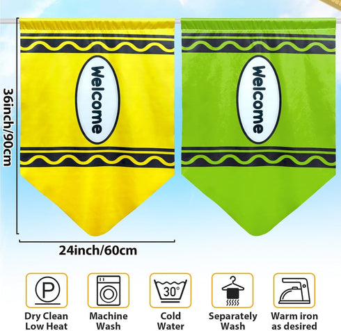 6 36" 24" Pcs Classroom Rainbow Curtains Decorations Back to School Colorful Crayon Curtains Classroom Supplies First