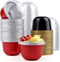 Hacaroa 100 Pcs 6 Oz Aluminum Foil Baking Cups with Dome Lids, Disposable Cupcake Liners