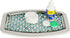 nu steel Sea Foam Amenity Tray, Aqua Blue/Silver Glass Mosaic, Stainless Steel for Bathrooms & Vanity Spaces