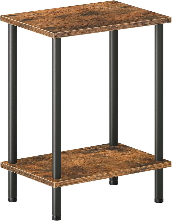 HOOBRO End Table, Small Side Table, Nightstand with 2-Layer Storage Shelves, Sofa