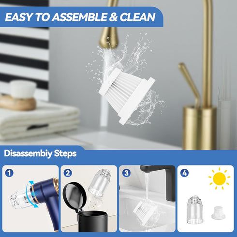 Car Vacuum Portable Cordless Handheld Vacuum, 9500Pa Vacuum Cleaner and Air Duster with Multi-Nozzles for Car,