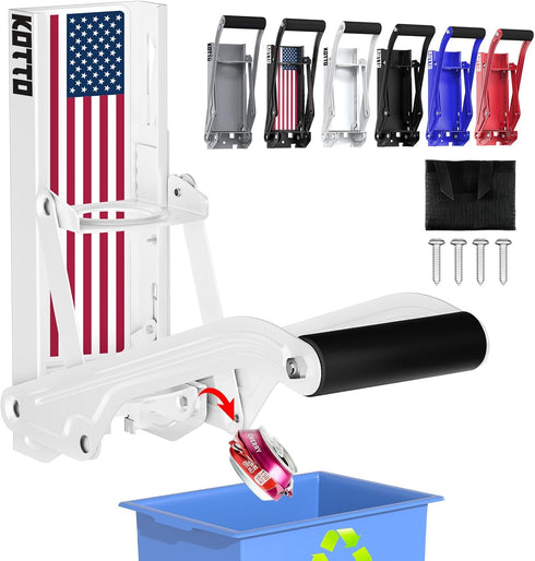 2025 New Auto-Eject Can Crusher with Trash Bag Organizer - Built-in Bottle