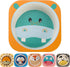 ZEAYEA 6 Pack Bamboo Kids Bowls, 10 Oz Durable Cartoon Bowls, BPA Free Square Dinner Tableware for Soup, Cereal, Pasta