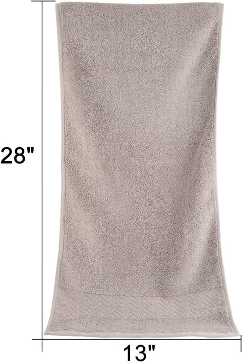 Cleanbear 100% Cotton Hand Towels, Ultra Soft and Highly Absorbent Face Towels, 2-Pack, 13 x 28 Inch (Khaki)