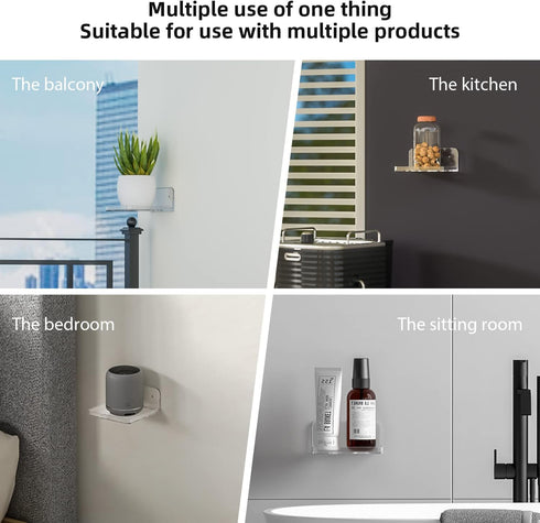 2 Wall Mount Floating Shelves for Pcs Camera Mini Speaker Shelf Baby Monitor - Clear Mini Shelf Flexible Use for Wall