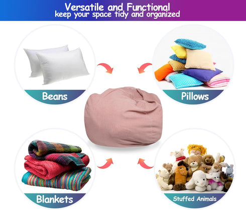 Dafftos X-Large Bean Bag Cover for Organizing Plush Toys or Memory Foam, Soft Washable Premium Corduroy