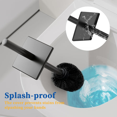 Set,Square 304 RUACQ Toilet Brush and Holder Toilet Bowl Brush for Bathroom with Stainless Steel Handle Toilet Cleaner