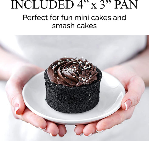 Aunt Shannon's Kitchen Tall Round Cake Pans - 4-inch, 6-inch, 8-inch Set for 3-Tiered Wedding or Birthday Cakes