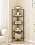 5-Tier BS05BK005 TUTOTAK Corner Shelf, Corner Bookshelf for Small Space, Narrow Display Corner Shelf Stand with Storage