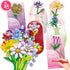 POATROZON 24Pcs Sets 8-12+ Valentine's Day Gifts Party Favor Gifts Flowers Bouquet Botanical Building Block Home Plant