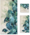 HATESAH Bath Towels Set,Soft Absorbent Watercolor Peacock Feather Teal Turquoise Floral Green Leaf