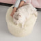 Hansleep Round Stuffed Pouf Ottoman 20 x 15, Foam Filled Faux Fur