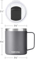 SUNWILL Travel Coffee Mug with Lid, Insulated Tumbler, 14 oz Stainless Steel Cup for Ice, Water, Tea