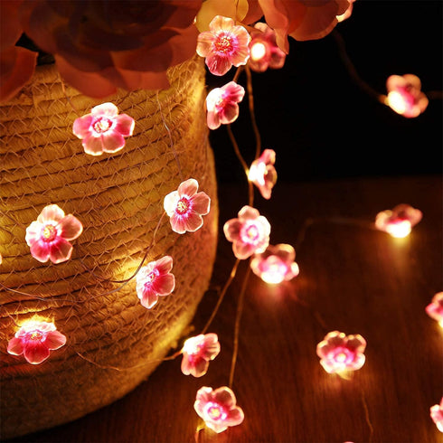 1 Pack 13 40 Mudder Cherry Blossom Flower String Lights FT LEDs for Bedroom, Pink Fairy Lights USB and Battery Operated