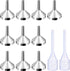 10 Pack Small Metal Funnels with 2 Pack Mini Pipette for Filling Mini Bottles, Atomizers, Liquid (Silver)
