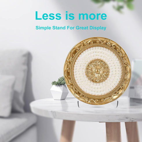 Flat Back Acrylic Plate Stand, 6 Inch 2PC Clear Display Easel, Clear Tablet Holder for Displaying
