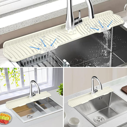 EBIGIC Kitchen Sink Splash Guard, Gen2-30" x 6'' Silicone Mat for Countertop, Bathroom, and Farmhouse Use