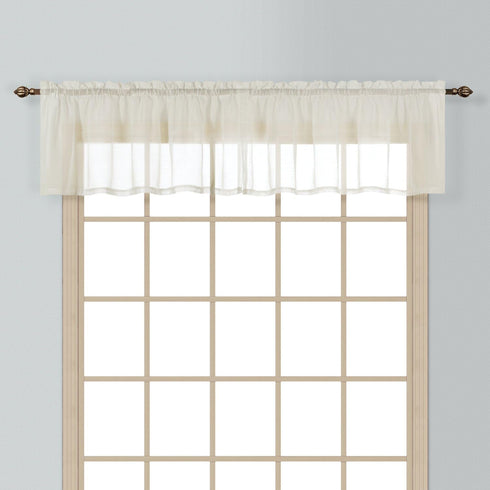 Batiste Semi-Sheer Straight Valance, 54 by 16-Inch, Natural