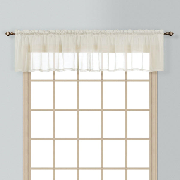 Batiste Semi-Sheer Straight Valance, 54 by 16-Inch, Natural