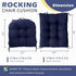 Set 1 of Indoor Outdoor Burgundy Chair Cushion Waterproof High Back Rocking Chair Cushions Soft Patio Chair Pad