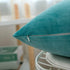 RainRoad Velvet Decorative Throw Pillow Covers - Soft Square Light Teal Cushion Cover 18x18 Inch, Set of 2