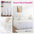 RIMELA White Bed Skirt Queen Size 15 Inch Drop, Elastic Bed Skirting for Bed Base and Frame, Lightweight Adjustable