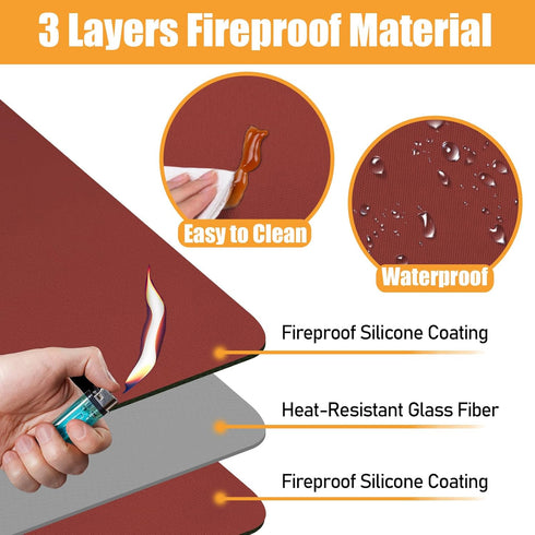 Kitchen Countertop Heat Resistant Mats 21x29.5in, Coffee Bar Mat, Waterproof Mat for Kitchen (Red)