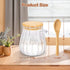 Quald 15oz Sugar Container with Bamboo Lid and Spoon,Sugar Bowl Glass Jar for Coffee Bar Accessories Coffee Canister