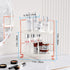 FSyueyun 2-Tier Corner Bathroom Counter Organizer, Tool-Less Installation Vanity Shelf, Small Plastics Makeup Tray