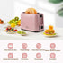 iSiLER 2 Slice Toaster - Pink, 1.3 Inches Wide Slot Bagel Toaster with 7 Shade Settings, Compact with Removable Crumb
