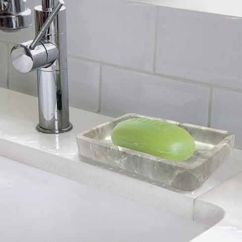 nu steel Stone Hedge Resin Decorative Dish Tray for Bathroom, Kitchen Sink, Marble Design (RES566-3H)