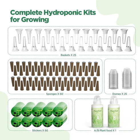 172 60 2 25 60 25 LetPot Pcs Seed Pod Kits, Hydroponics Growing Sponges, Grow Anything Kit Pod for Hydroponic