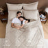 Set 7-Piece Set HEVUMYI Beige Tan Full Comforter - All Season Bed in a Bag Full, Ultra Soft Bedding with Comforter