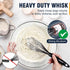 Silicone Whisks for Cooking, 3pcs Black Whisk Set (7+9+11in) - Non Scratch Kitchen Utensils to Protect Ceramics,