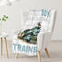 40"x50" Train Blanket - Soft, Fuzzy & Warm - Small Blanket for Couch, Sofa - White Cute Throw Gifts for Boys