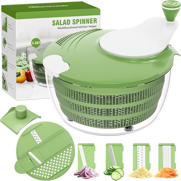 SmartTrends Salad Spinner, 5.3 QT Lettuce Spinner with Strainer, Fruit Cleaner with 4