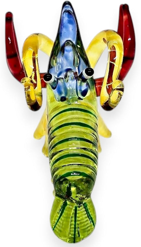 2" ChangThai Design Tiny Green Red Blue Shrimp Prawn Lobster - Miniature Hand Blown Glass Sea Animal Fish Marine