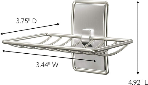 Command 1 2 Command Soap Dish for Shower, Damage Free Hanging Bathroom Soap Dish, No Tools Bar Soap Holder, Satin