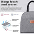 BALORAY Insulated Lunch Bag for Women Men, Reusable Lunch Box Tote Bag for Work, Picnic or Travel (Grey)
