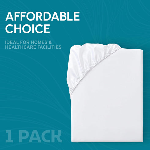 White Classic Fitted Hospital Bed Sheets, Cotton with 200 Thread Count, Size: 36" x 80" x 9"