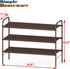 3-Tier 916 Closet, Simple Houseware Shoe Rack Storage Organizer, Bronze Space-Saving Shoe Shelf, Holds Pairs, Sturdy