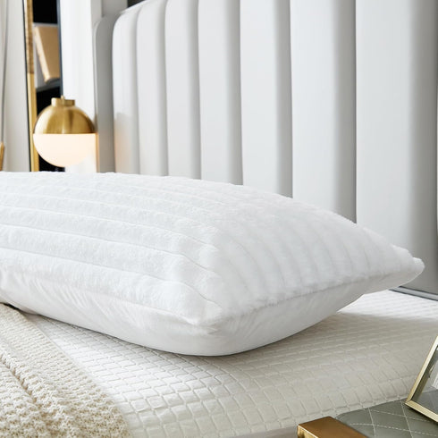1 Pack 21x 54 Inches Uhamho Large Bed Body Pillow Cover Lumbar Striped Pillowcase Modern Home Decorative Soft Faux