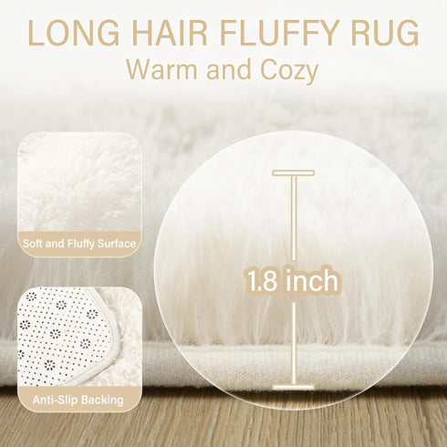 5.3x7.5 Amearea Premium Soft Fluffy Rug Modern Shag Carpet, Feet, Fuzzy Plush Rugs for Living Room Bedroom Kids Room
