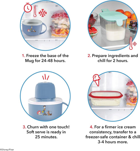 Frozen 1 Disney Dash My Mug Ice Cream Maker - Makes Single Serving of Gelato, Yogurt, Sorbet & More - Easy to Clean