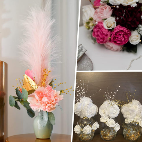 XINHUIDALSQ 100Pcs Pearl Bouquet Party Decoration, 4mm Beaded Garland for Christmas Wedding Decoration