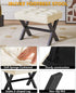 12" WBD012W IBUYKE Small H Footrest Stool, Square PU Foot Stool with Metal X-Leg, Multi-Use as Small Side Table, Step