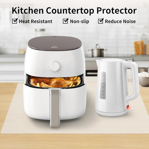 Silicone Mats for Kitchen Counter, Extra Large Heat Resistant Countertop Protector Liners, 24" x 16" x 2 mm, Translucent