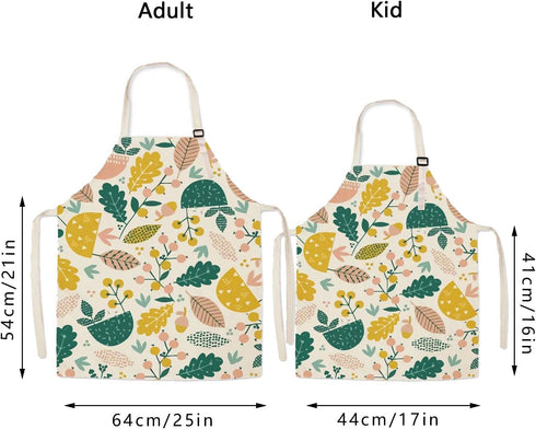 Matching Aprons for Kids and Adults - 2 PCS Mommy and Me Kitchen Cooking Aprons