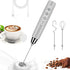 Milk Frother Handheld for Coffee, Electric Whisk 3 Speed Adjustable, Drink Mixer with 3 Stainless Whisks, Rechargeable